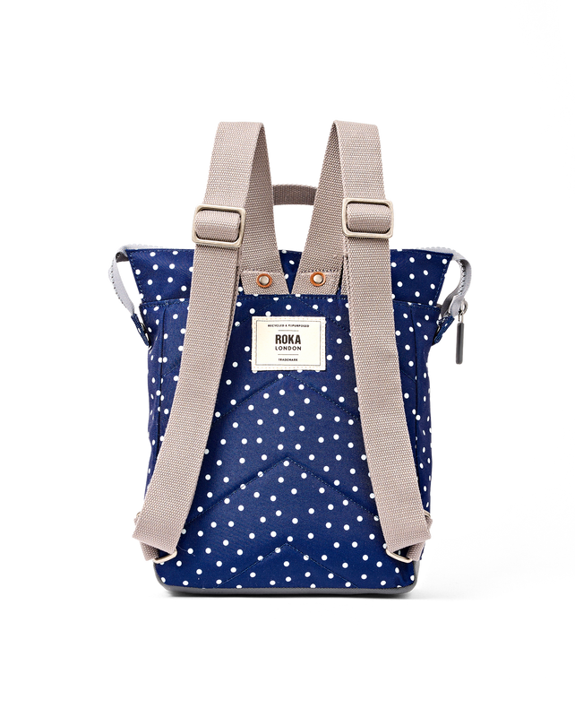 Bantry Backpack in Navy Polka Dot