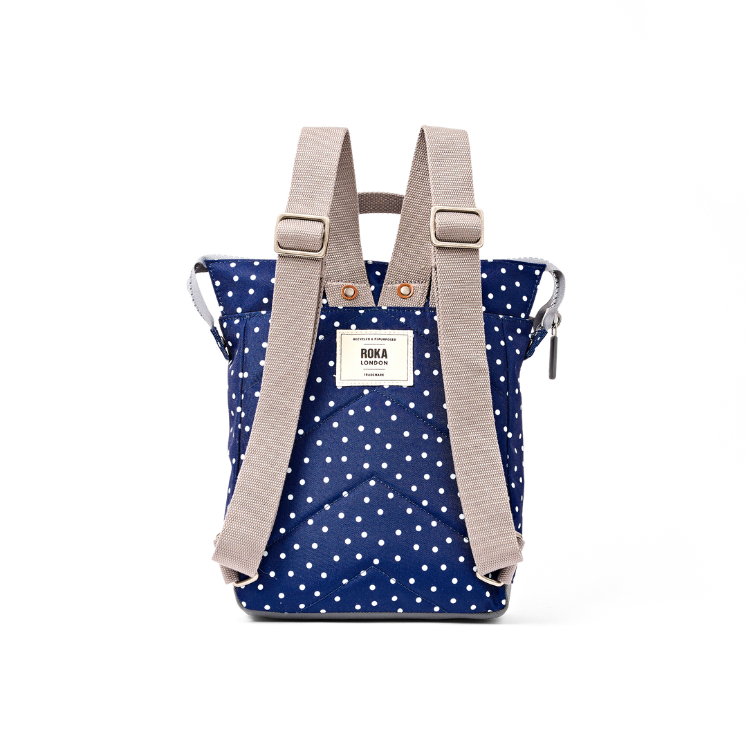 Bantry Backpack in Navy Polka Dot