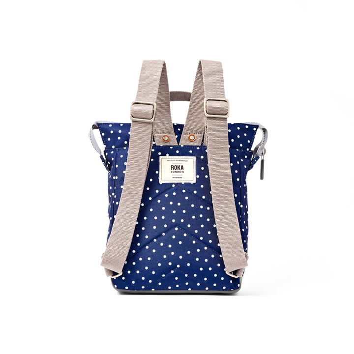 Bantry Backpack in Navy Polka Dot