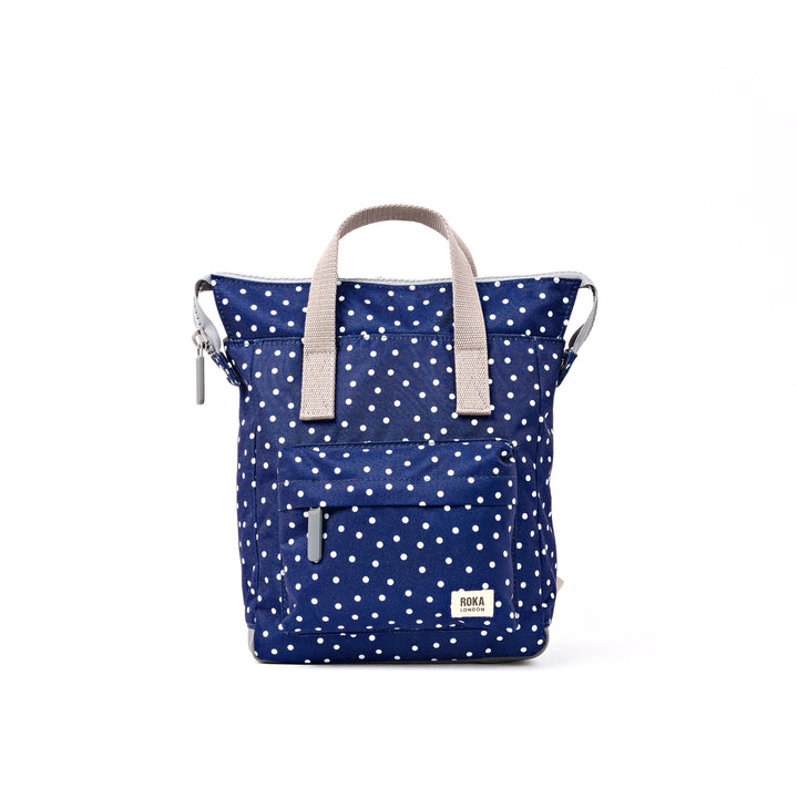 Bantry Backpack in Navy Polka Dot