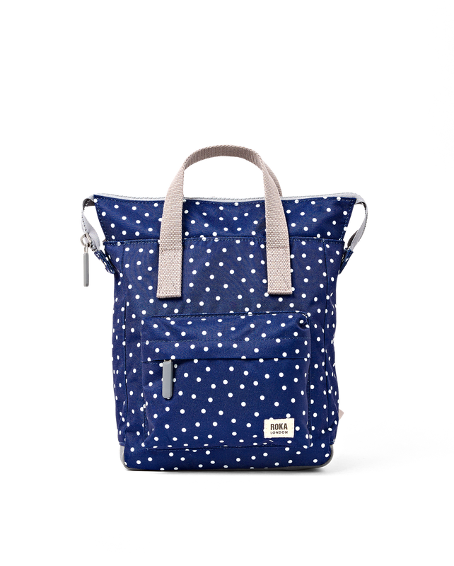 Bantry Backpack in Navy Polka Dot