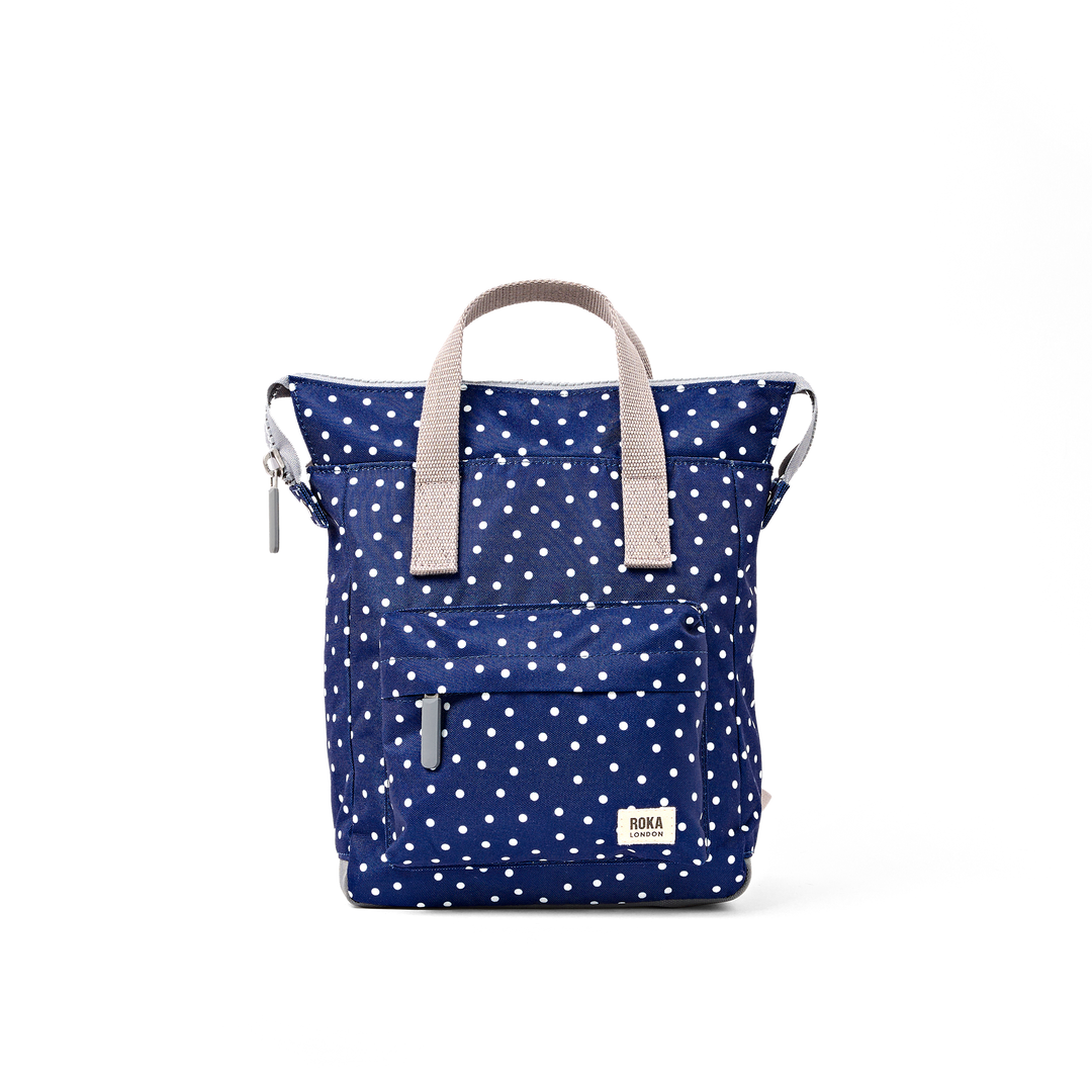 Bantry Backpack in Navy Polka Dot