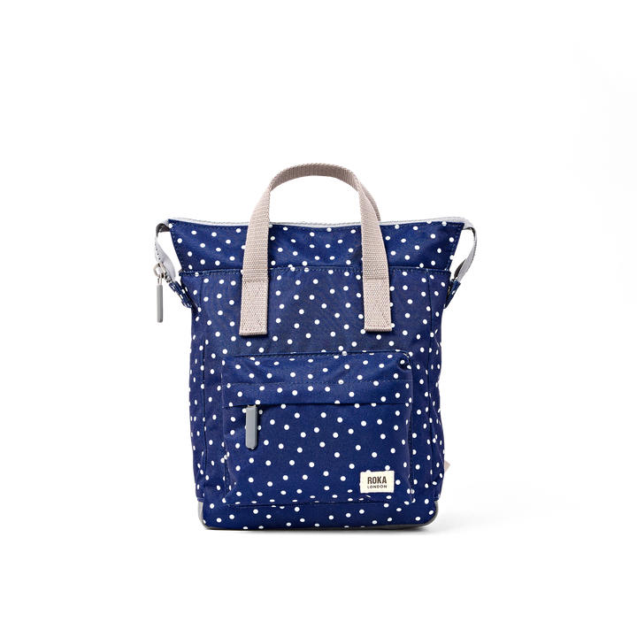 Bantry Backpack in Navy Polka Dot