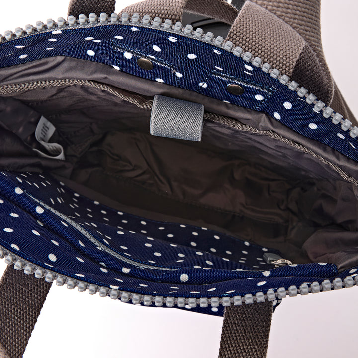Bantry Backpack in Navy Polka Dot