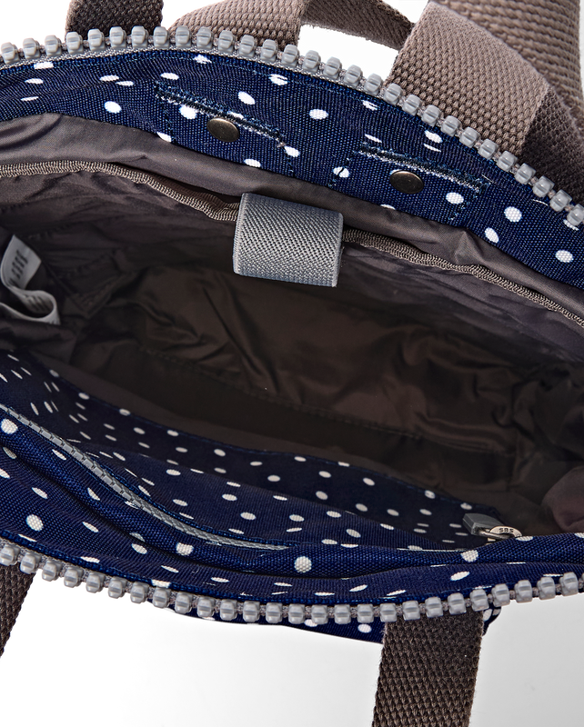 Bantry Backpack in Navy Polka Dot