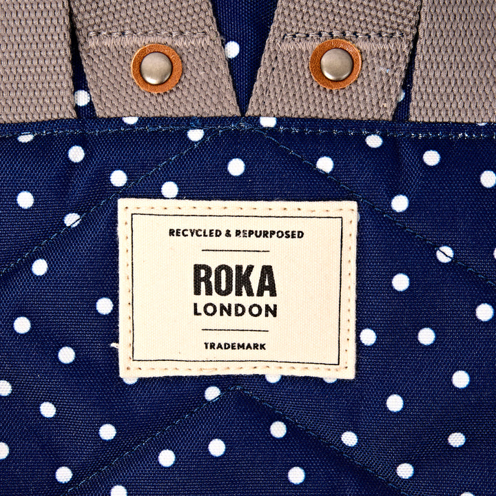 Bantry Backpack in Navy Polka Dot