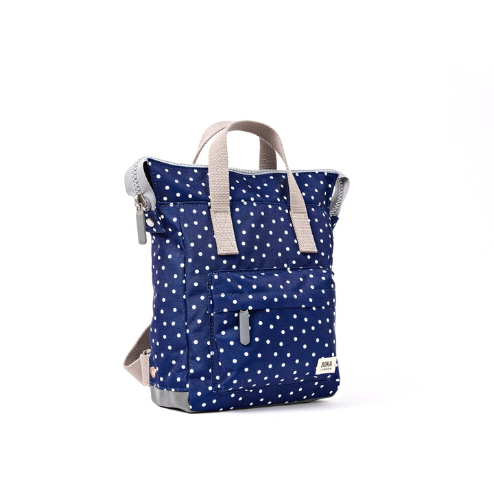 Bantry Backpack in Navy Polka Dot