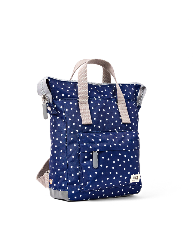 Bantry Backpack in Navy Polka Dot