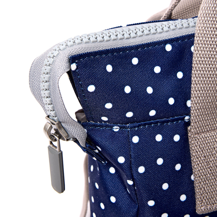 Bantry Backpack in Navy Polka Dot