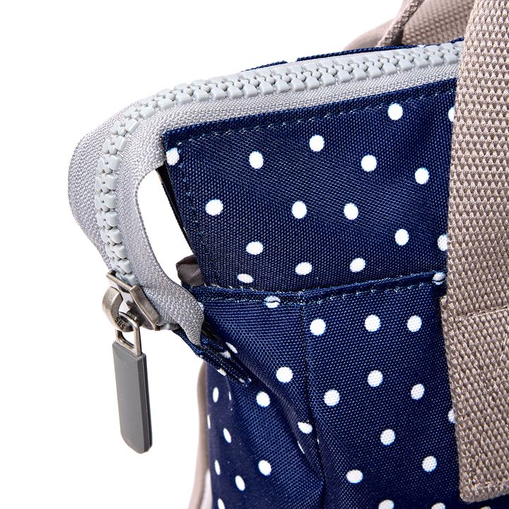 Bantry Backpack in Navy Polka Dot