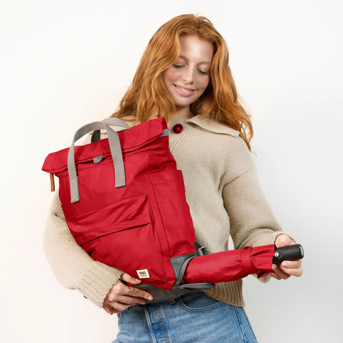 Bayswater Umbrella Backpack in Cranberry