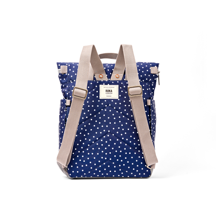 Bayswater Umbrella Backpack in Navy Polka Dot