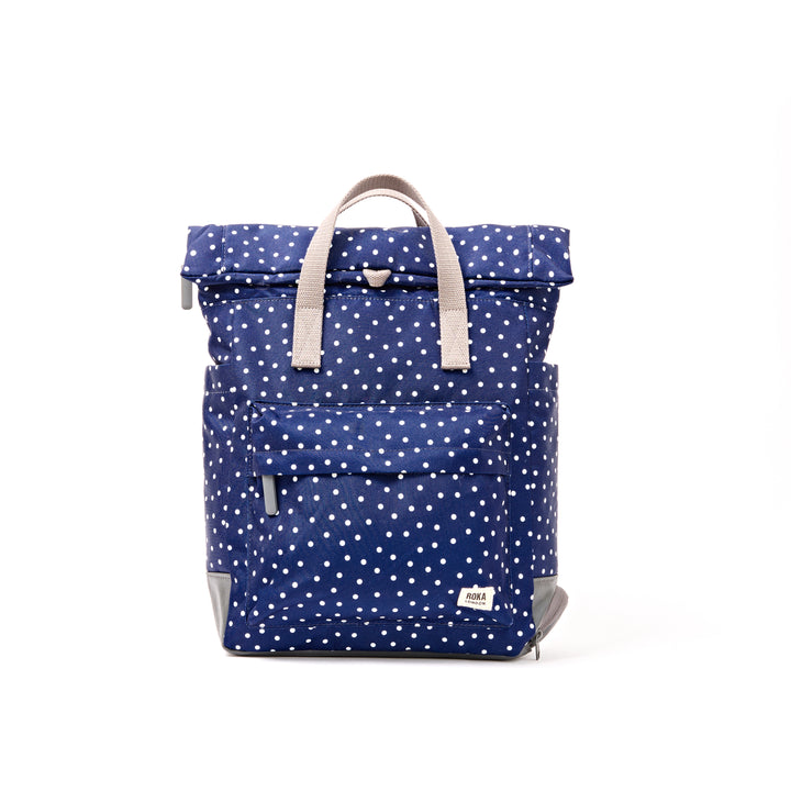Bayswater Umbrella Backpack in Navy Polka Dot