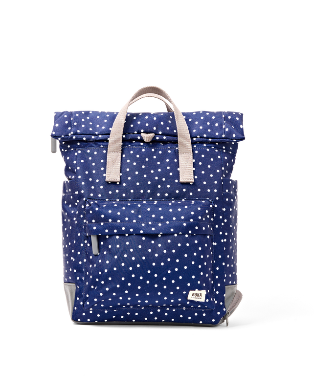Bayswater Umbrella Backpack in Navy Polka Dot