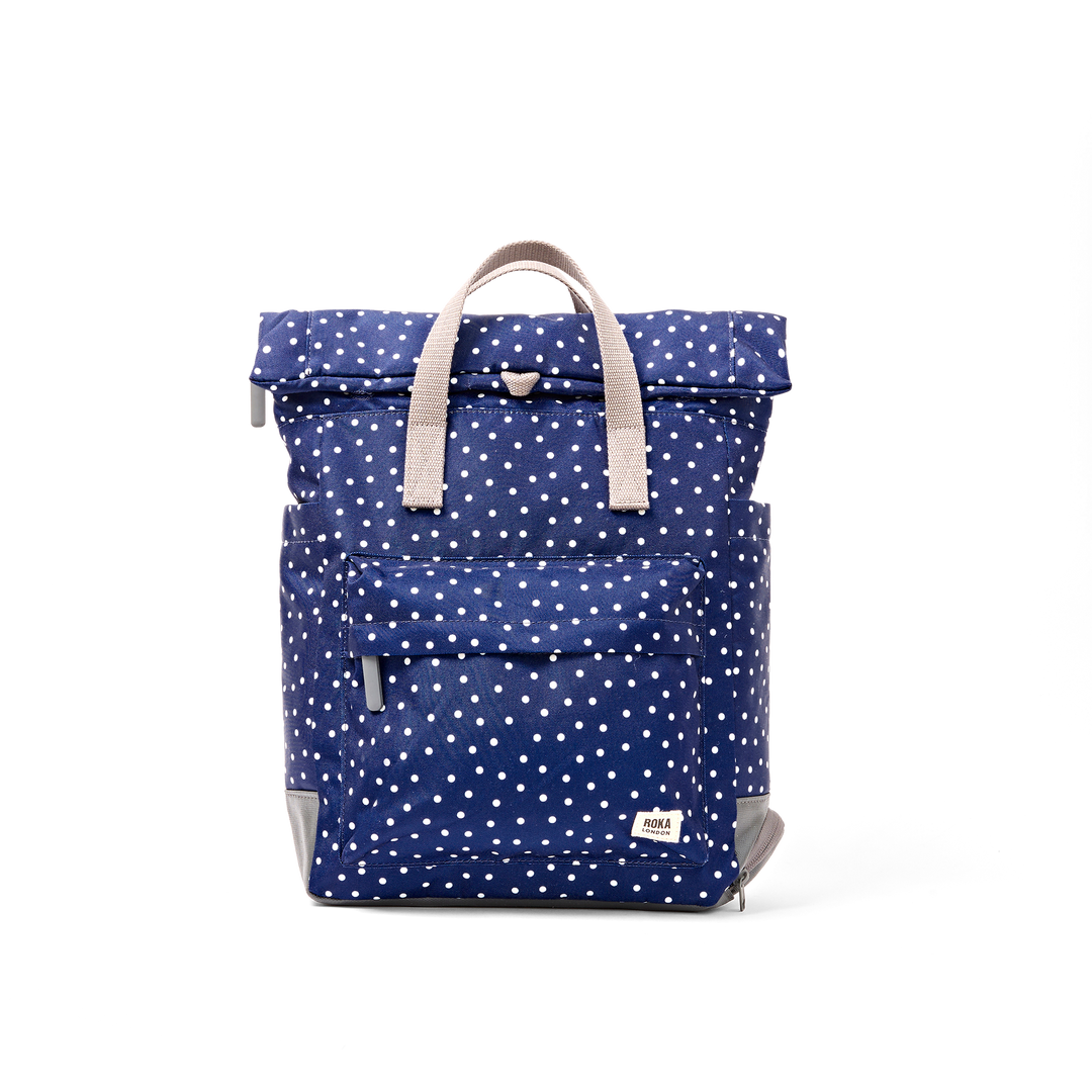Bayswater Umbrella Backpack in Navy Polka Dot
