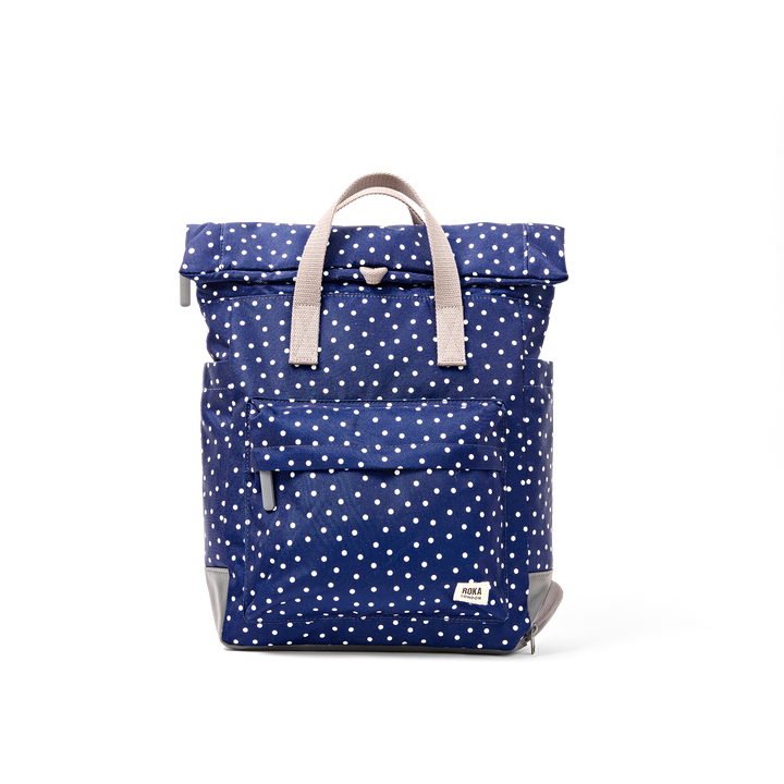 Bayswater Umbrella Backpack in Navy Polka Dot