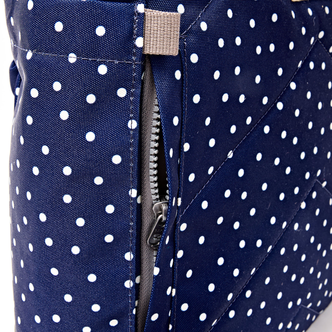 Bayswater Umbrella Backpack in Navy Polka Dot