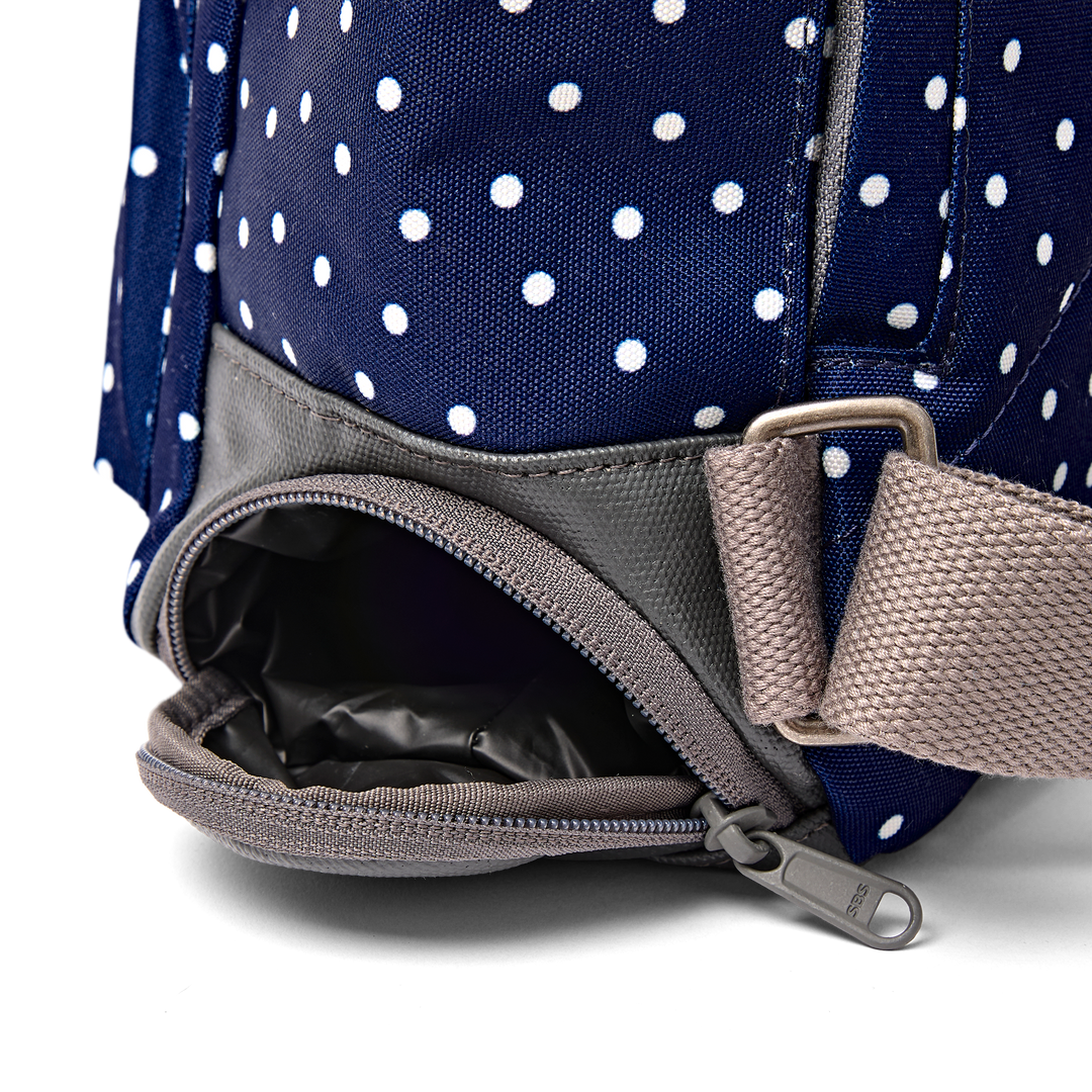 Bayswater Umbrella Backpack in Navy Polka Dot