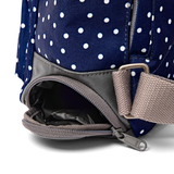 Bayswater Umbrella Backpack in Navy Polka Dot