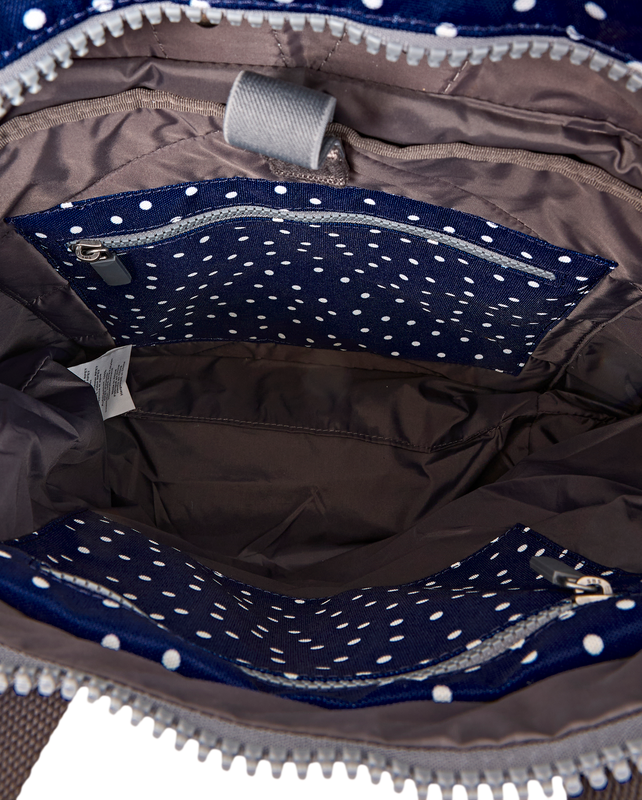 Bayswater Umbrella Backpack in Navy Polka Dot