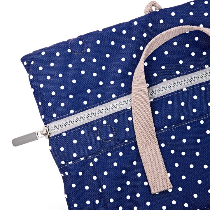 Bayswater Umbrella Backpack in Navy Polka Dot