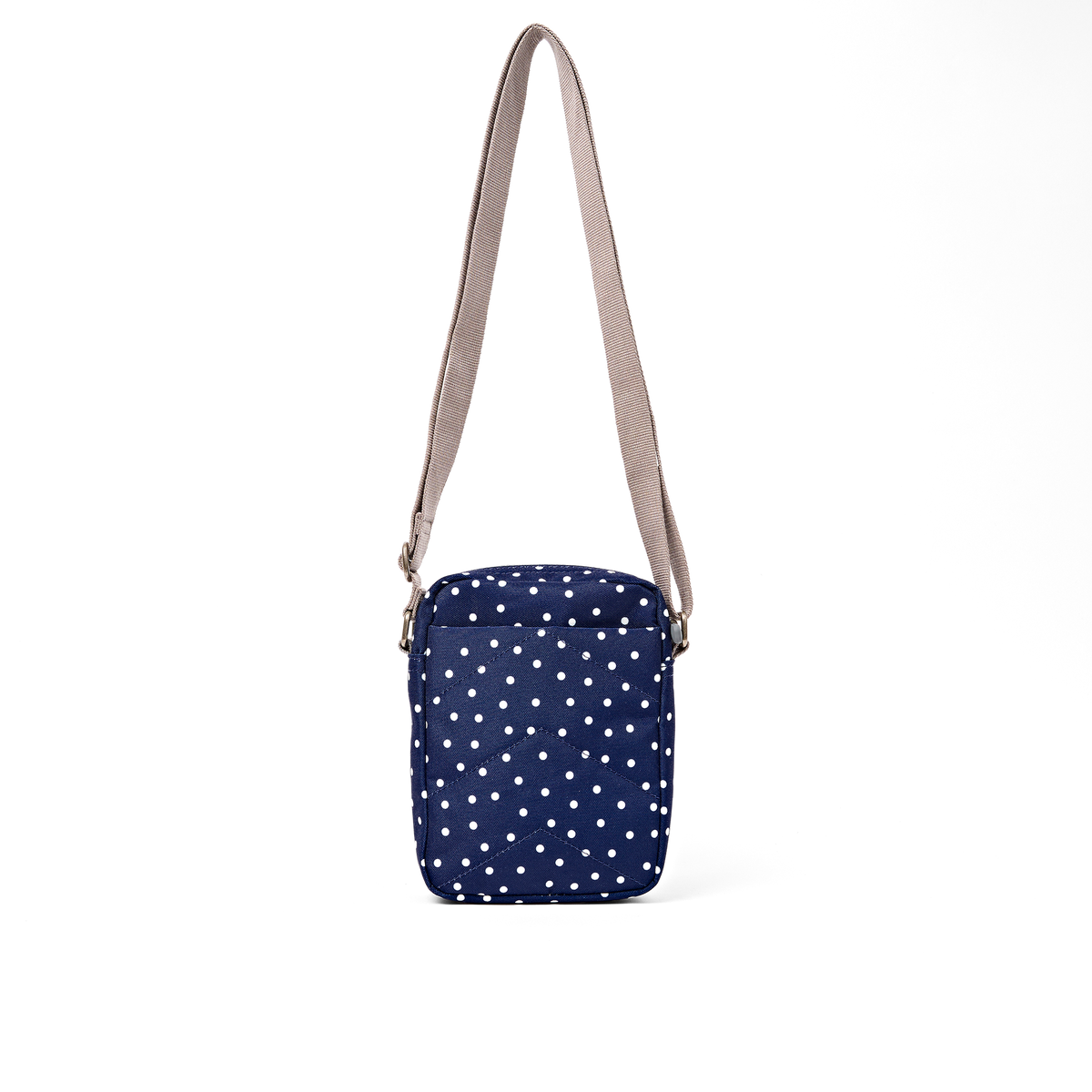 Bond Pocket Crossbody Bag in Navy Polka Dot