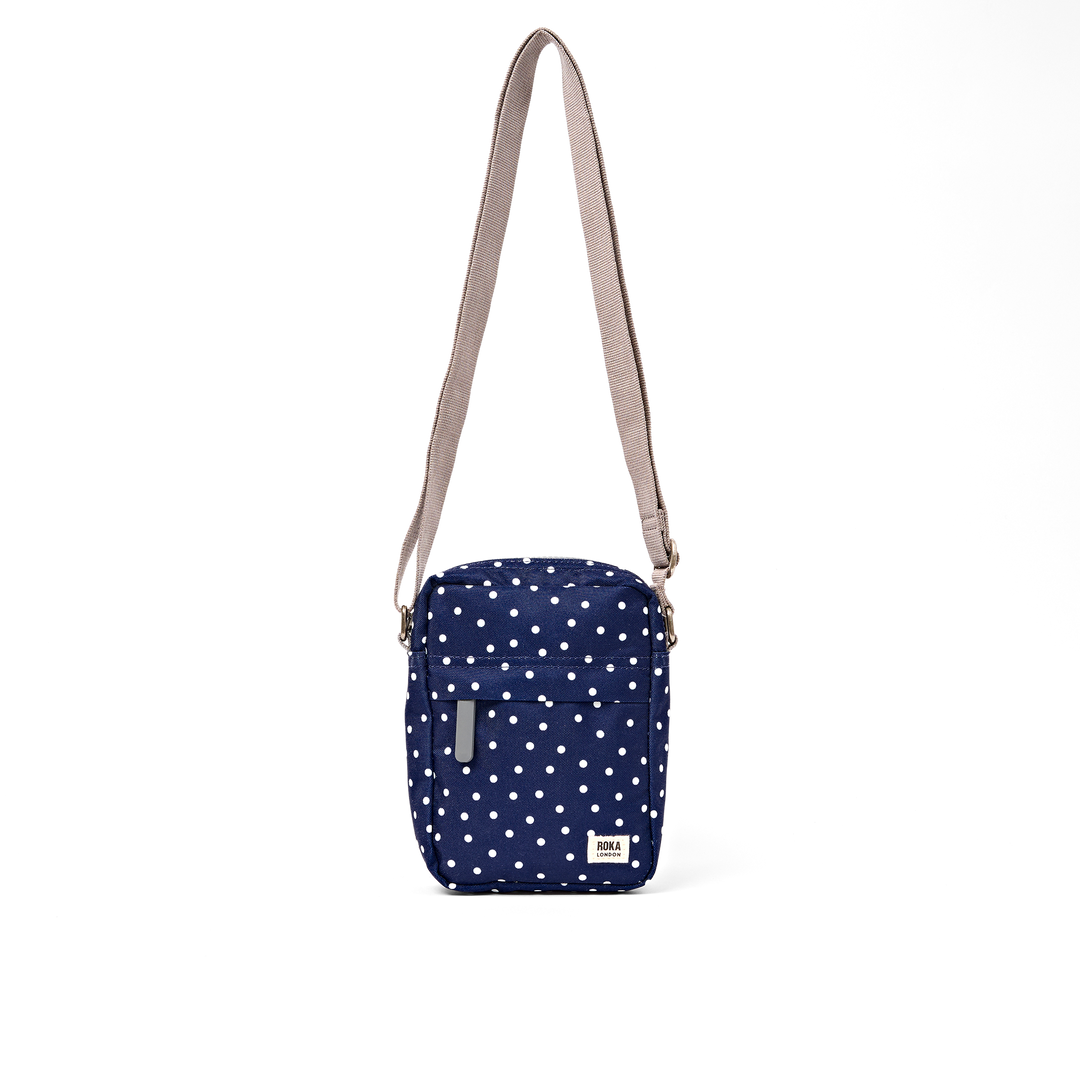Bond Pocket Crossbody Bag in Navy Polka Dot