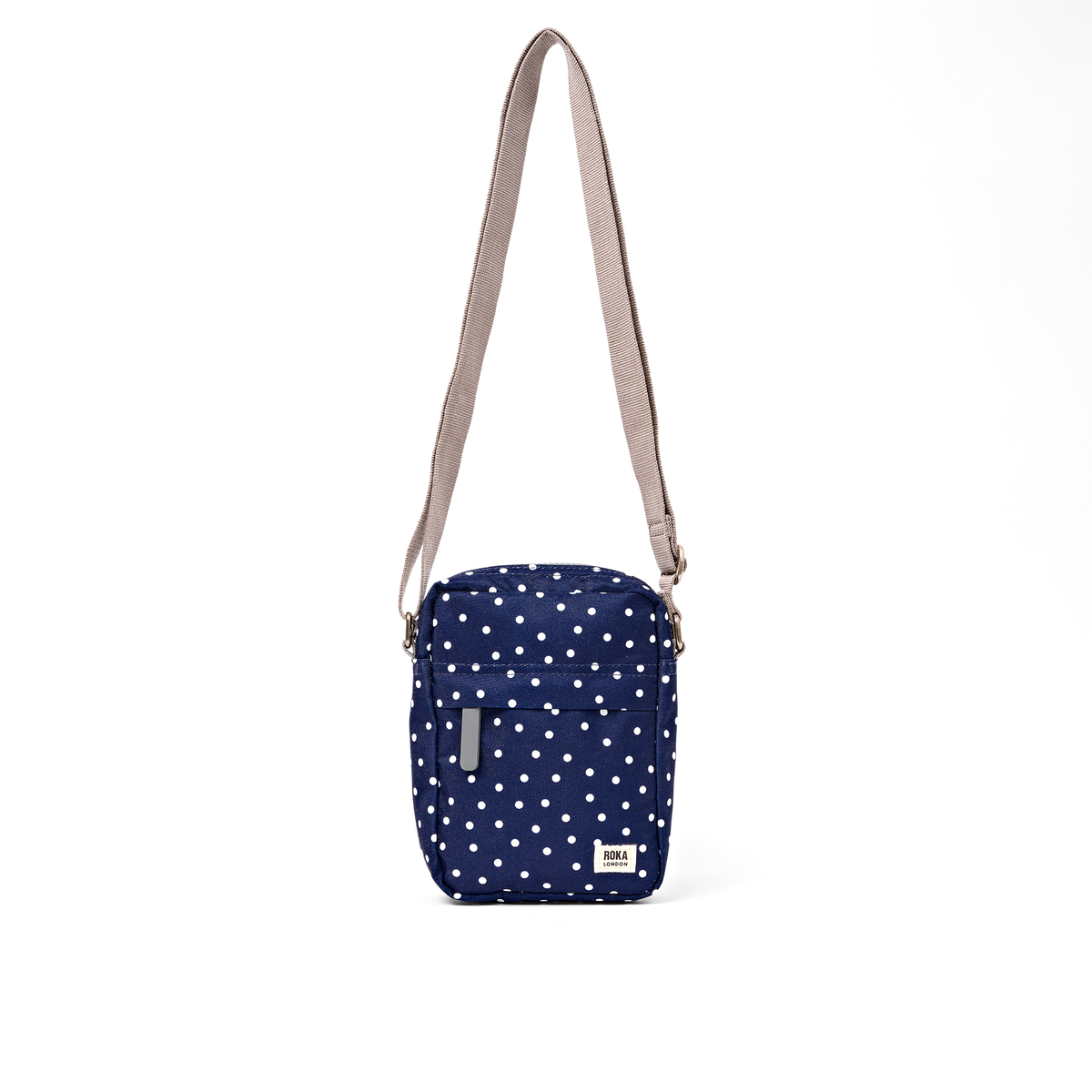 Bond Pocket Crossbody Bag in Navy Polka Dot