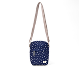 Bond Pocket Crossbody Bag in Navy Polka Dot