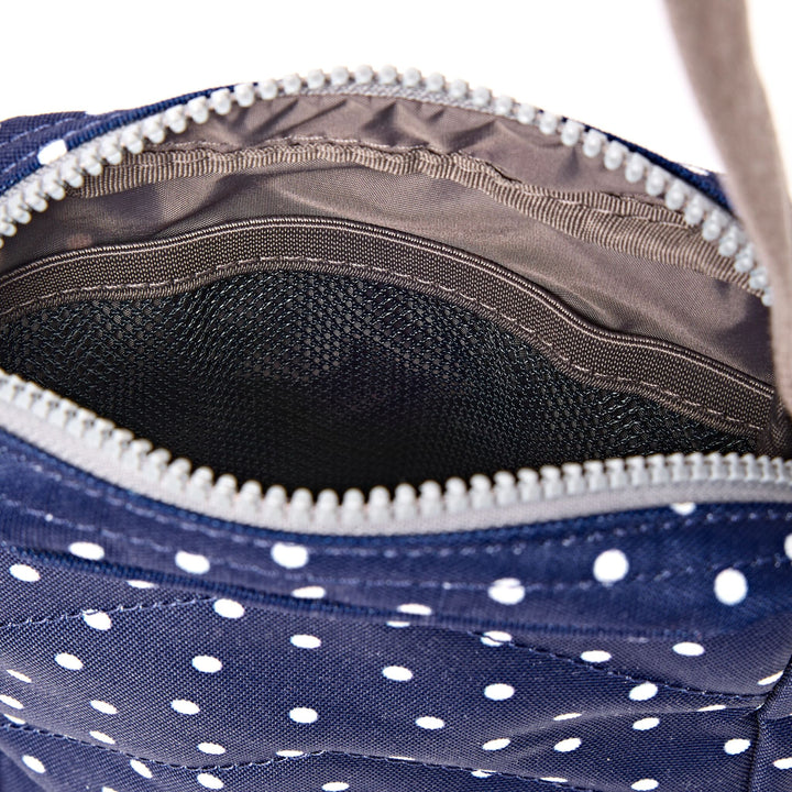 Bond Pocket Crossbody Bag in Navy Polka Dot