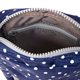 Bond Pocket Crossbody Bag in Navy Polka Dot