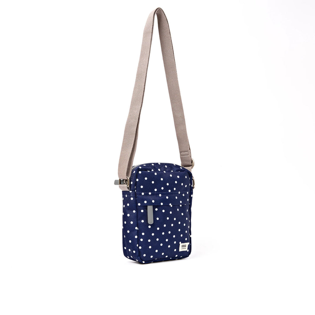 Bond Pocket Crossbody Bag in Navy Polka Dot