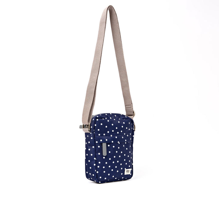 Bond Pocket Crossbody Bag in Navy Polka Dot