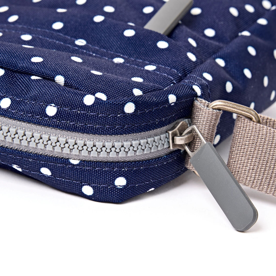 Bond Pocket Crossbody Bag in Navy Polka Dot