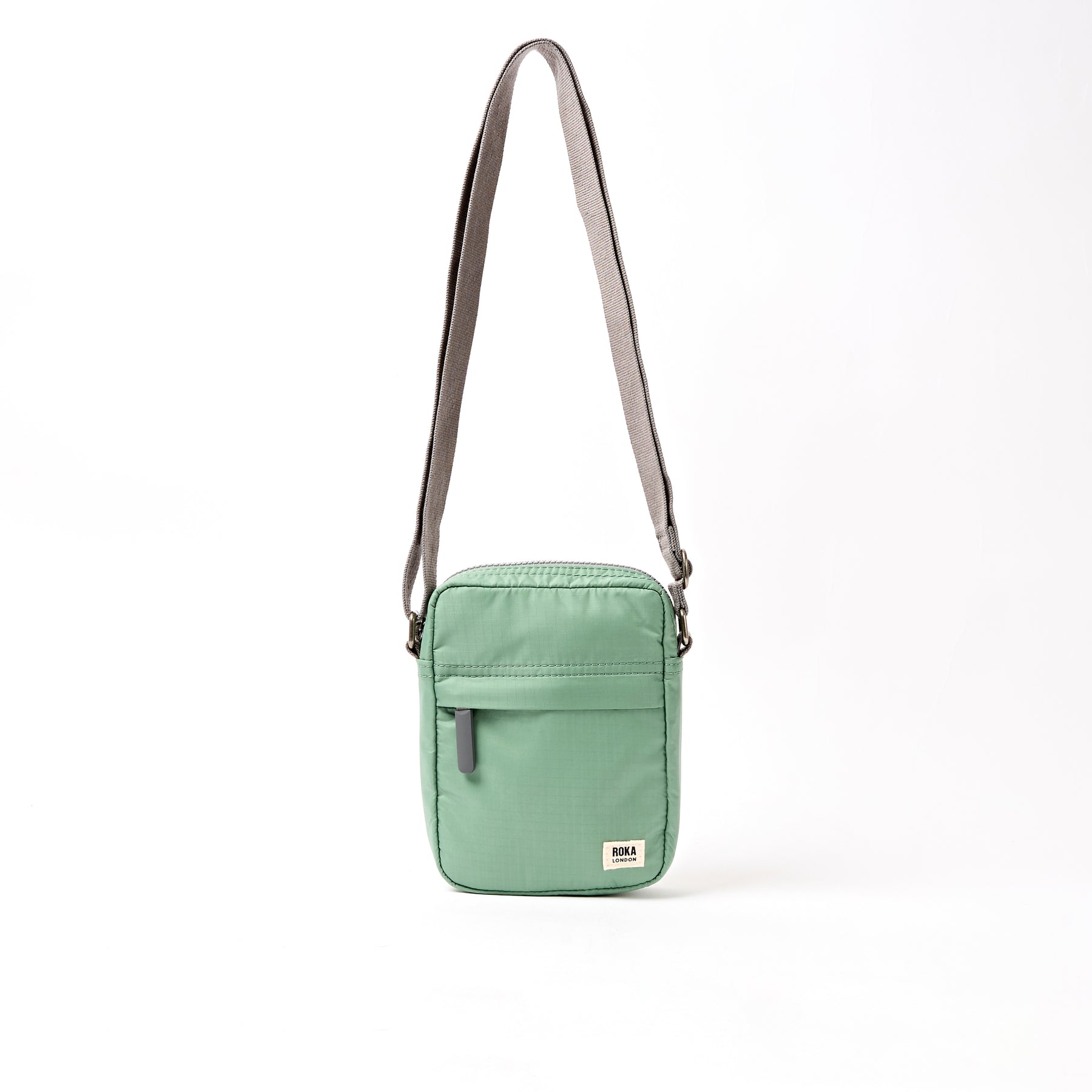 Bond Pocket Crossbody Bag In Frost Recycled Nylon Ripstop ROKA London bond-pocket-crossbody-bag-in-frost-recycled-nylon-ripstop-roka-london