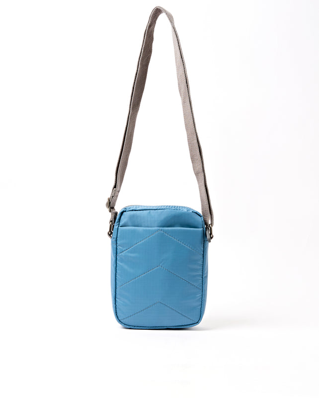 Bond Pocket Crossbody Bag in Retro Blue Recycled Nylon Ripstop