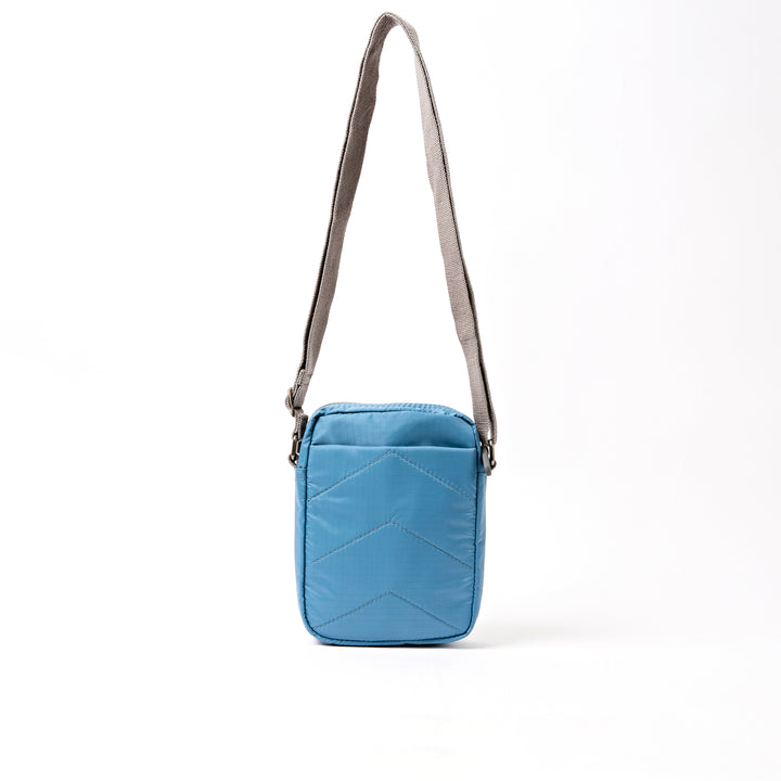 Bond Pocket Crossbody Bag in Retro Blue Recycled Nylon Ripstop