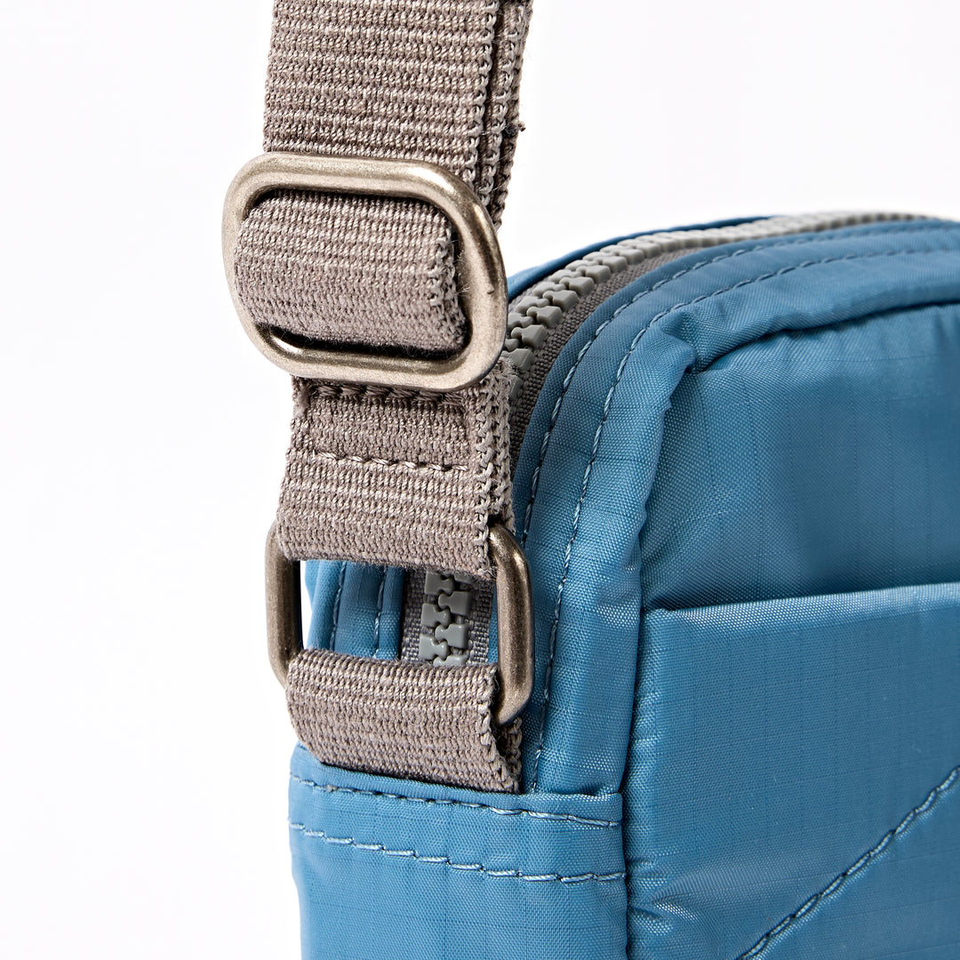 Bond Pocket Crossbody Bag in Retro Blue Recycled Nylon Ripstop