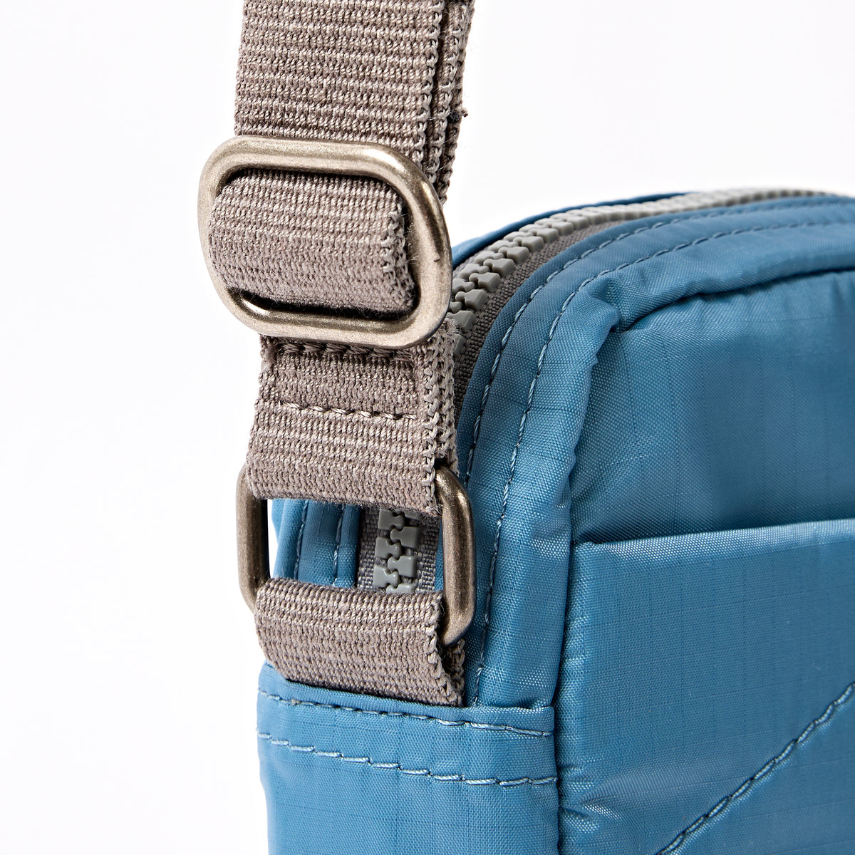 Bond Pocket Crossbody Bag in Retro Blue Recycled Nylon Ripstop