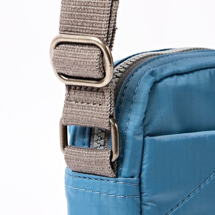 Bond Pocket Crossbody Bag in Retro Blue Recycled Nylon Ripstop