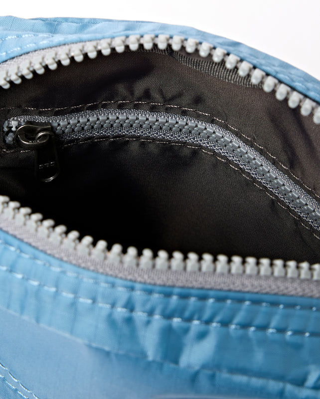 Bond Pocket Crossbody Bag in Retro Blue Recycled Nylon Ripstop