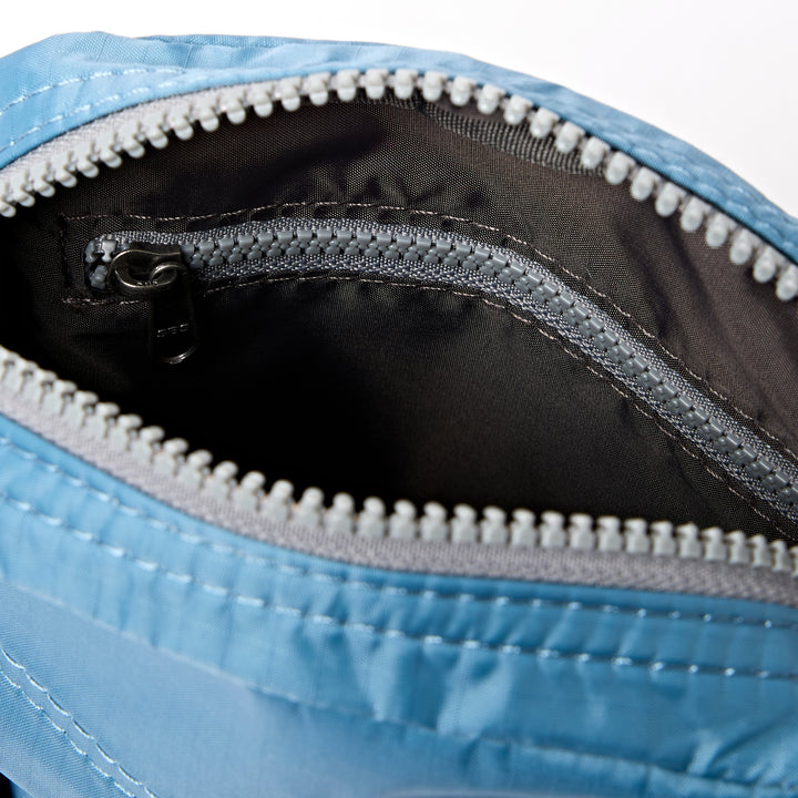 Bond Pocket Crossbody Bag in Retro Blue Recycled Nylon Ripstop