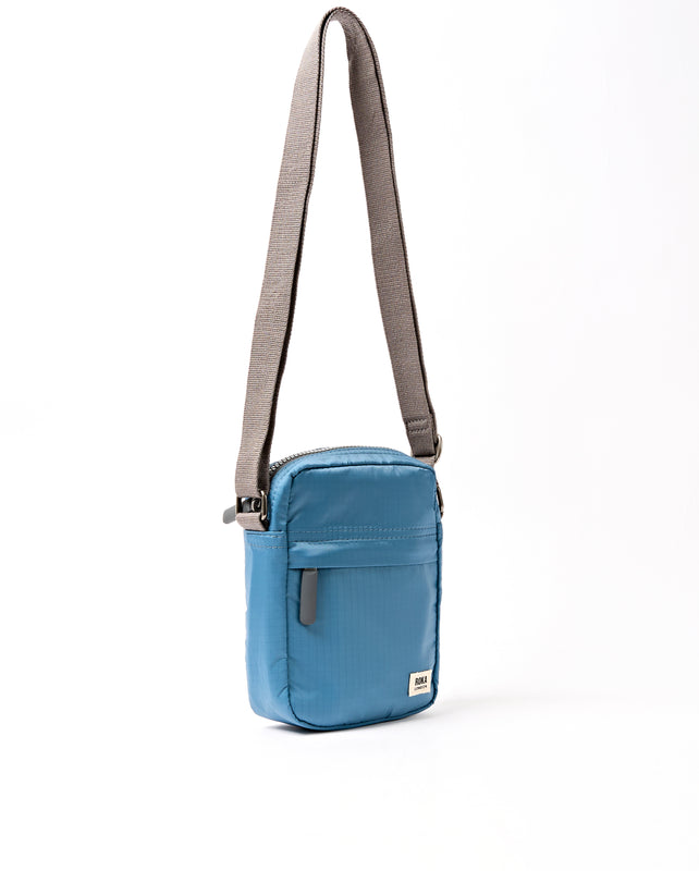 Bond Pocket Crossbody Bag in Retro Blue Recycled Nylon Ripstop