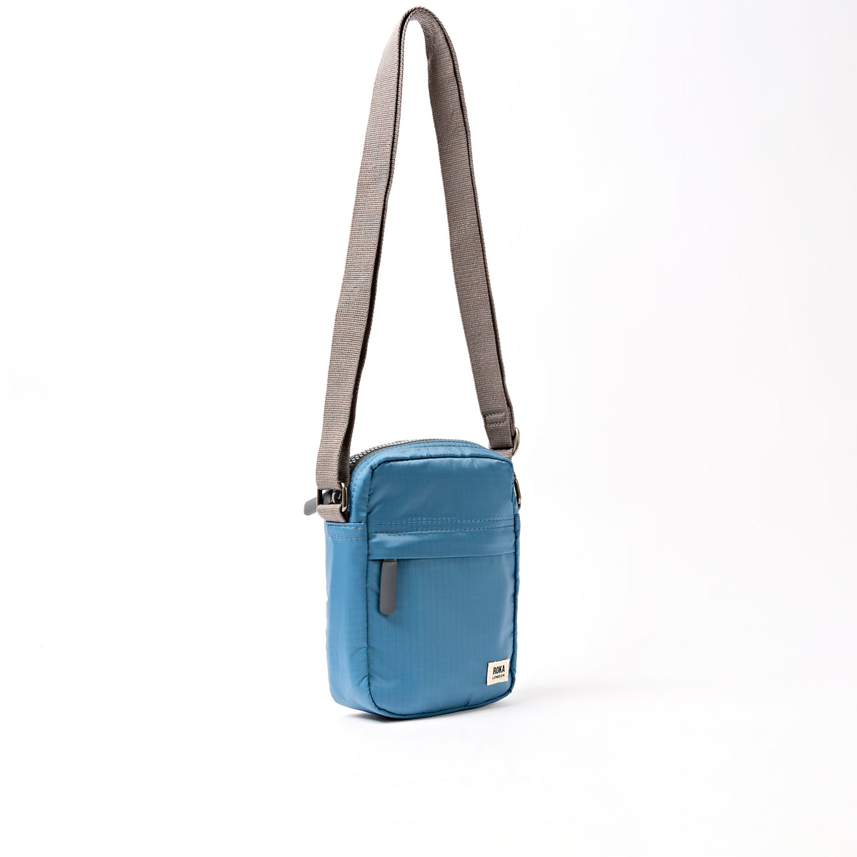Bond Pocket Crossbody Bag in Retro Blue Recycled Nylon Ripstop