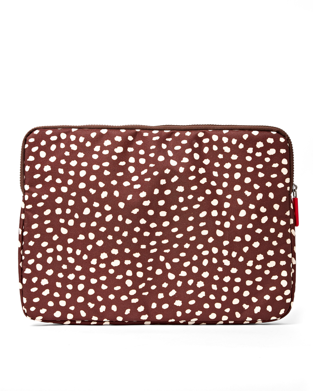 Brick Lane Laptop Sleeve in Brown Dot