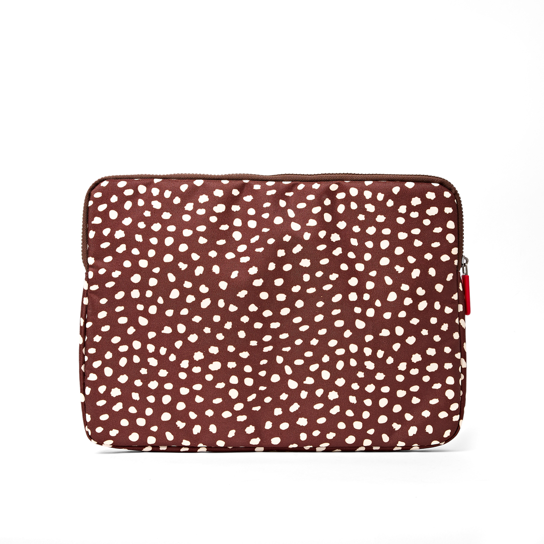 Brick Lane Laptop Sleeve in Brown Dot