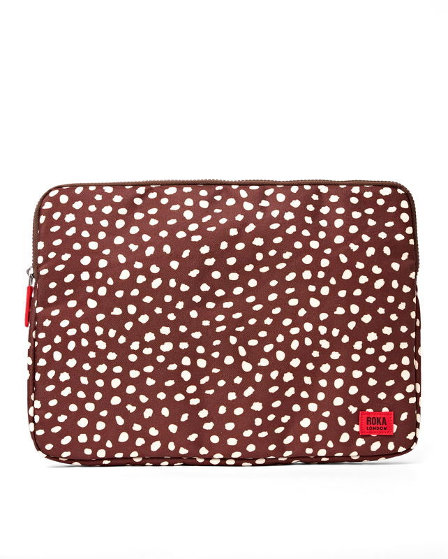Brick Lane Laptop Sleeve in Brown Dot