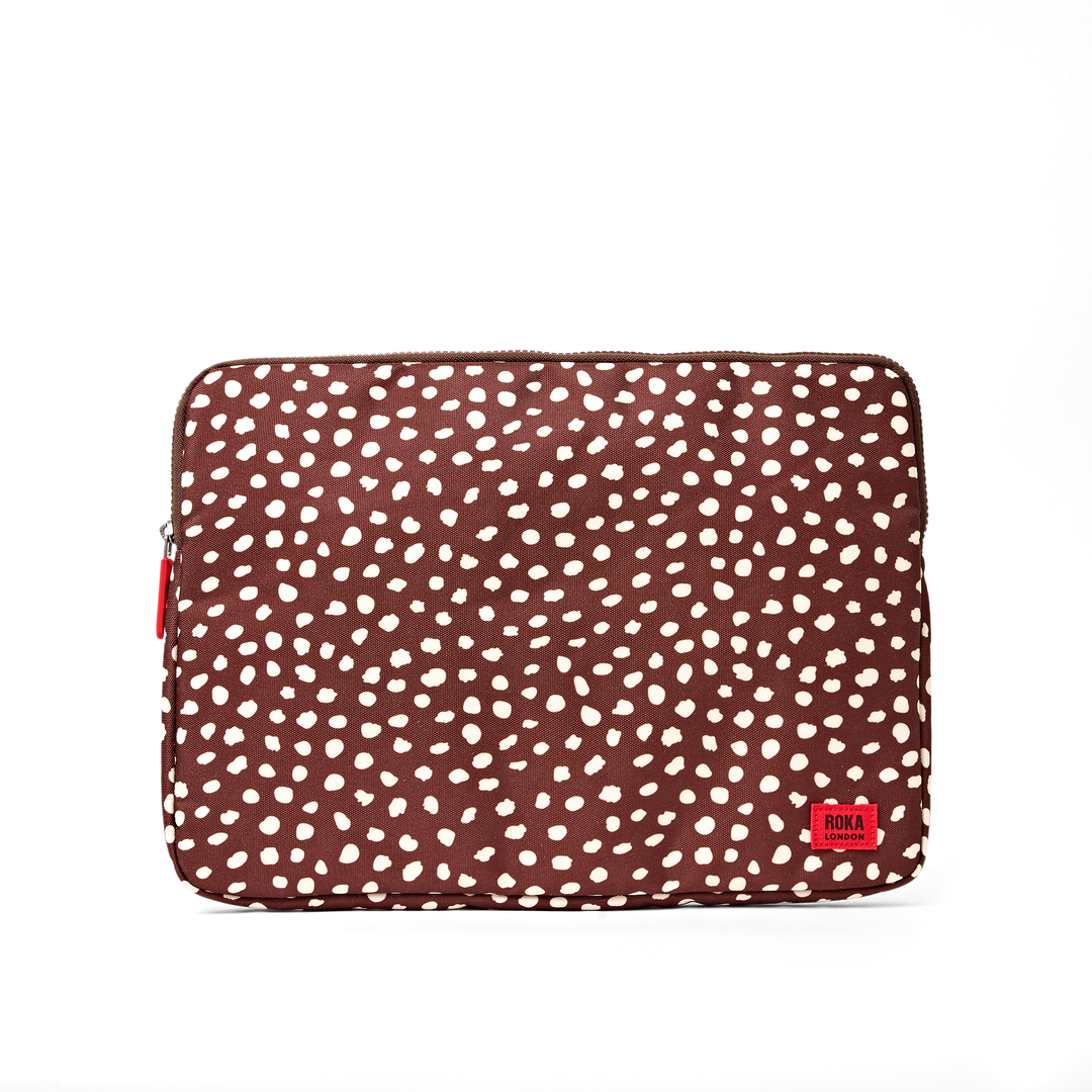 Brick Lane Laptop Sleeve in Brown Dot
