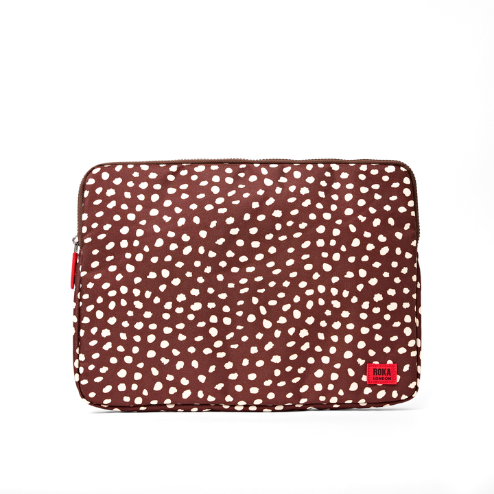 Brick Lane Laptop Sleeve in Brown Dot