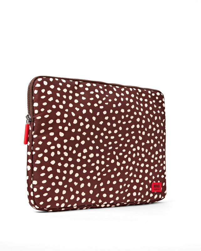 Brick Lane Laptop Sleeve in Brown Dot
